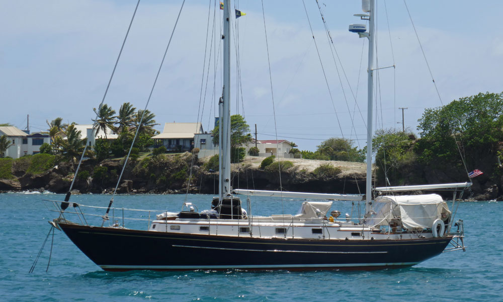 'Artemis', a Mason 43 Staysail Ketch anchored in Prickly Bay, Grenada