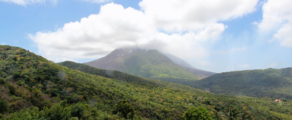 Soufriere, an active volcano on Montserrat, one of the Leeward Islands of the West Indies