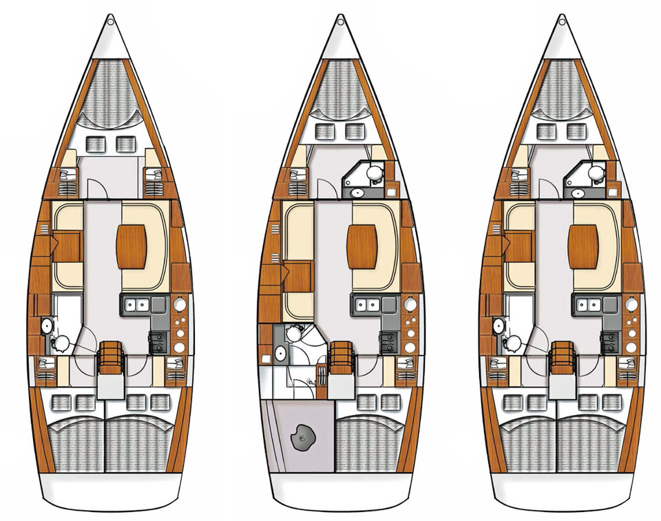 Moody 41 Classic sailboat interior layout options