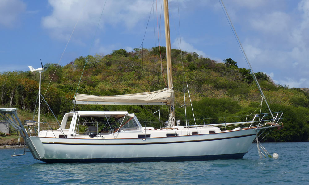 A Malo 50 at anchor in Prickly Bay, Grenada, West Indies