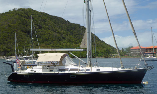 'Capers' a Hylas 46 sailboat in Prince Rupert Bay, Dominica, West Indies