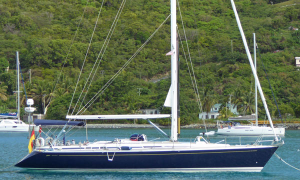 The sleek-lined Frers-designed Swan 51 sailboat