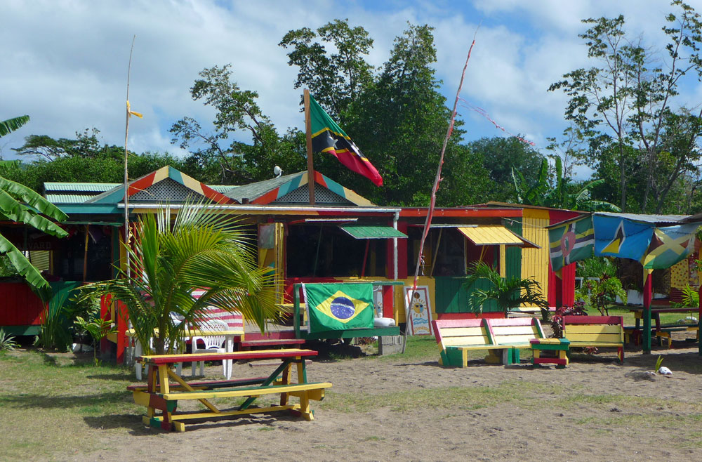 A popular bar/restaurant on Pinneys Beach on Nevis, one of the Leeward Islands of the West Indies