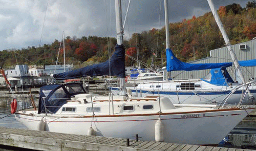 A Northern 29 cruising sailboat