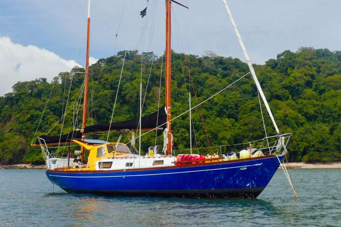 Offshore 41 sailboat at anchor