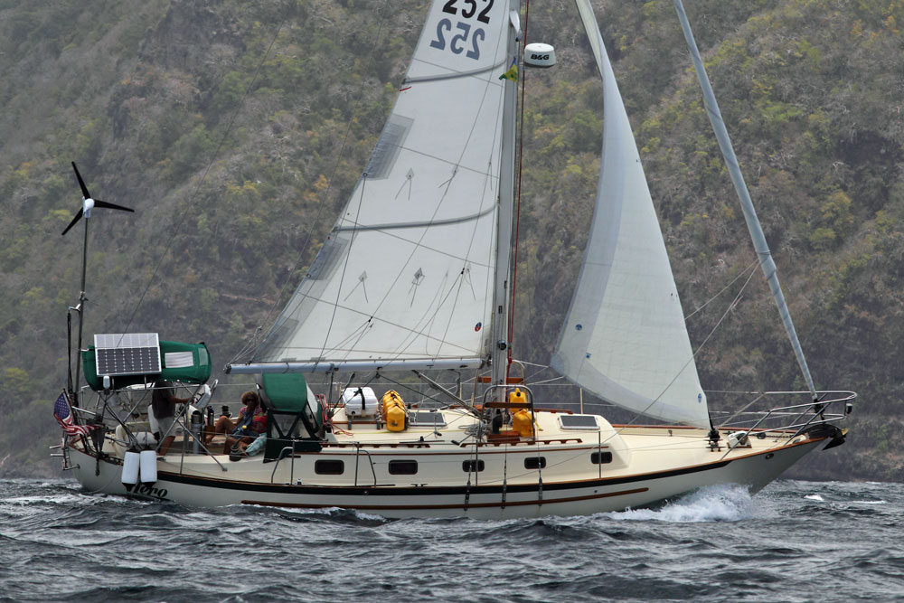 Pacific Seacraft 37, sailing under full main and staysail only