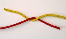 How to tie the reef knot, Stage 1