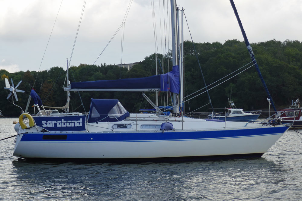 A Scanmar 33 sailboat