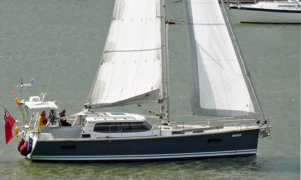 'Xenon', a Sirius 40 DS sailboat (DS meaning 'Deck Saloon') with a Solent Rig