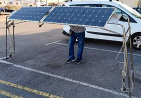 2 x 100w Solar Panels on Gantry for sale