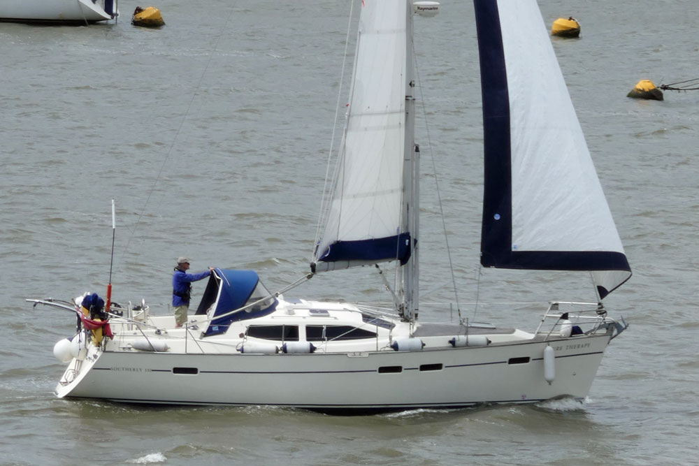 A Southerly 110 sailboat on a broad reach