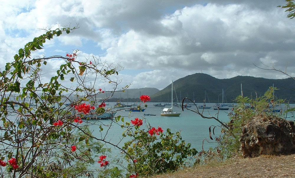 Boats anchored off Ste Anne, Martinique