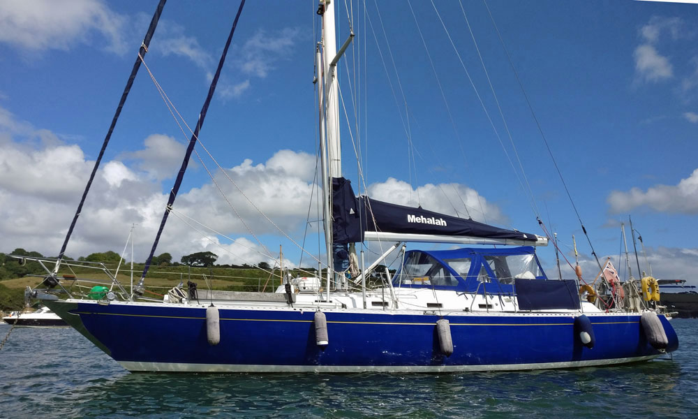 'Mehalah', a Stephens 
47 sailboat moored in the Helford River, Cornwall, UK.