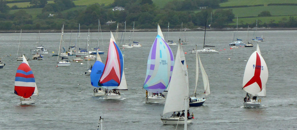 Cruising boats racing in the TRSC Regatta on the River Tamar