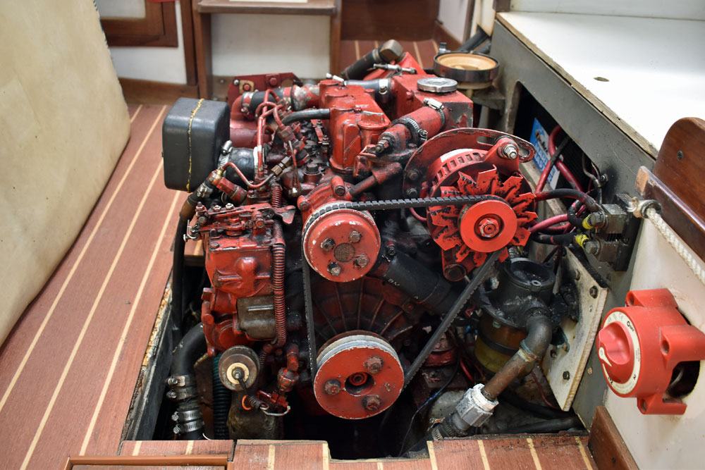 The engine installation on a Tartan 36c sailboat