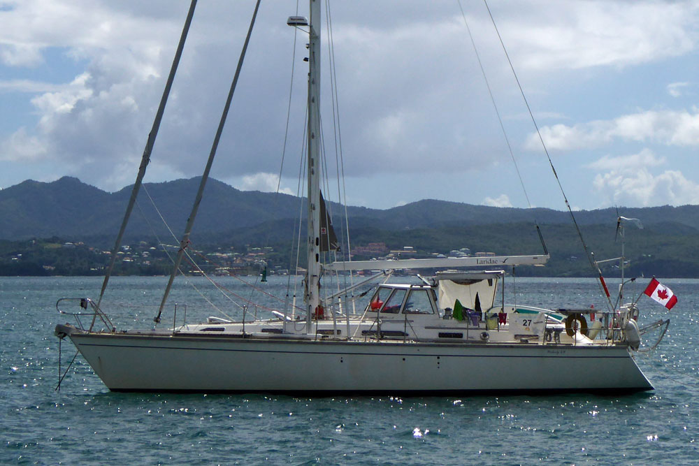 A Westerly Ocean 49 sailboat at anchor in Fort-de-France, Martinique in the French West Indies