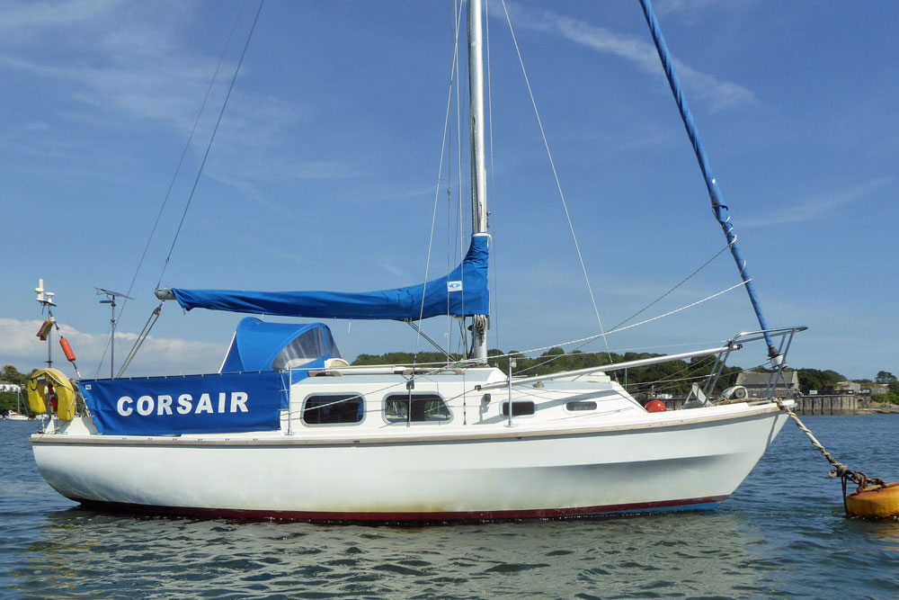 A Westerly Berwick 31 sailboat on a mooring