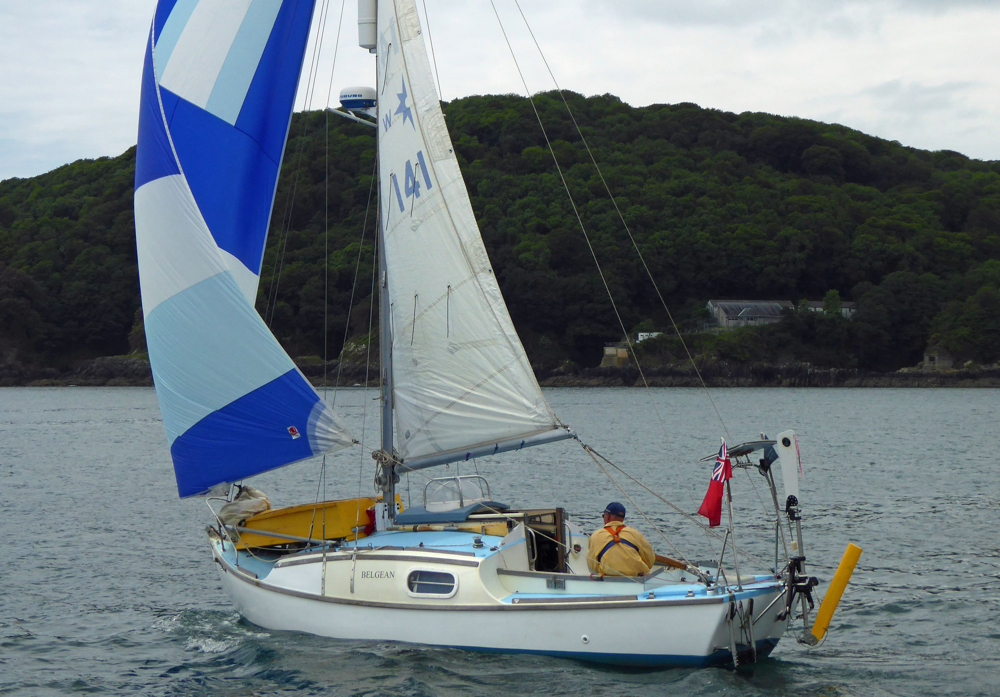 A Westerly 22 sailboat off Plymouth UK