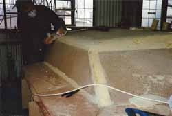 stage 2 in making the plug for a sailboat cabin top mould