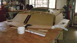 initial stage of making plug for cabin top mould for sailboat