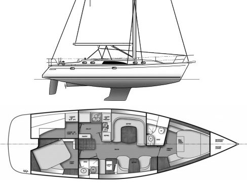 Catalina 445 accommodation layout