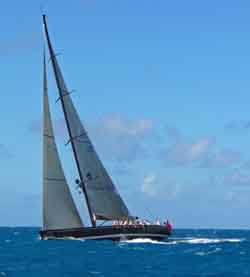 racing yacht with high aspect ratio, multi spreader rig