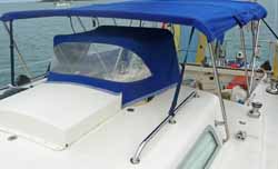 small pram-hood type dodger (sprayhood) for sailboat