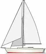 Sketch of a cutter rigged sailboat