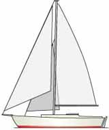 Sketch of a cutter rigged sailboat