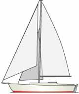Sketch of a cutter rigged sailboat
