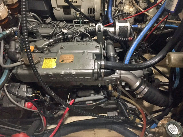 A Yanmar 4 JHBE marine diesel engine